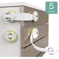thumbnail image 2 of Paquete de 5 cerraduras de seguridad para niños con adhesivo fuerte para gabinetes de cocina, cajones, electrodomésticos, alacenas, cocina, refrigerador y horno, papelera (verde) ER, 2 of 5