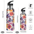 thumbnail image 2 of Yayeee 33oz Insulated Water Bottle Double Wall Stainless Steel with Flip Straw Lid, Colorful Flowers Pattern, 2 of 7