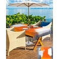 thumbnail image 5 of Boanket Outdoor Tablecloth with Umbrella Hole for Patio/Picnic/Party/Camping, Orange Grey White Waterproof Table Cloth Rectangle Table Cover Washable, Modern Art Painting Coast Textured (60"x 102"), 5 of 7