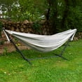 thumbnail image 4 of Vivere Double Sunbrella Hammock with Stand and Carry Bag - Dove, 4 of 6