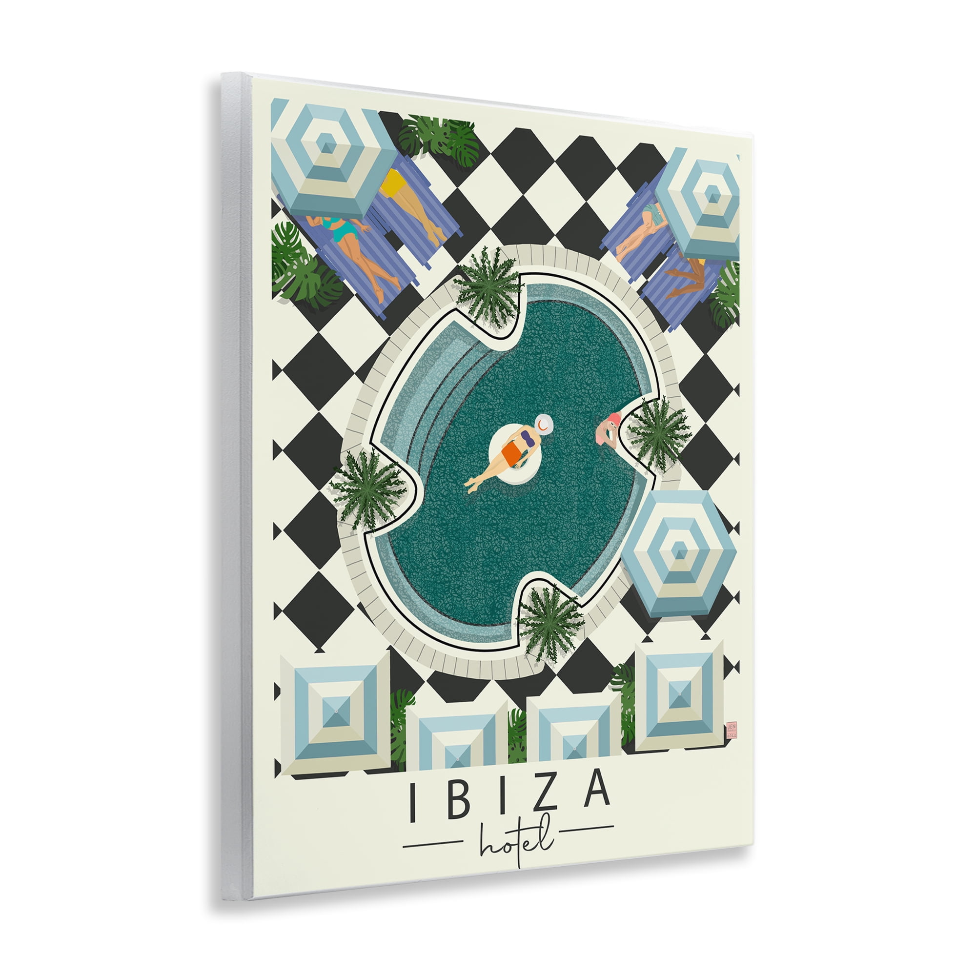 Stupell Industries Ibiza Hotel Aerial Pool Wall Plaque Art, design by Jen Bucheli