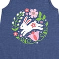 thumbnail image 3 of Instant Message - Scandinavian Bunny With Flowers - Toddler & Youth Girls A-line Dress, 3 of 6
