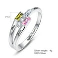 thumbnail image 3 of Personalized Promise Rings for Women with 3 Birthstones 925 Sterling Silver Customized Engraving Personalized Family Name Rings, 3 of 5