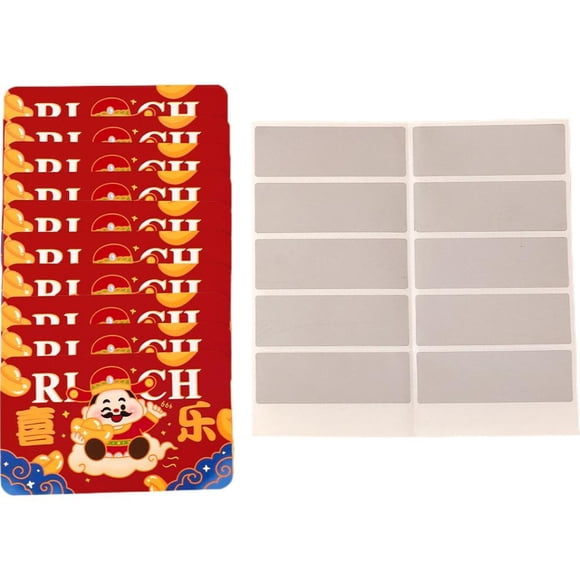 Cartes à Gratter de Souhaits du Nouvel An 2026 pour Enfants Jeu de Dessin Animé Manuscrit à Gratter Cadeau Diy