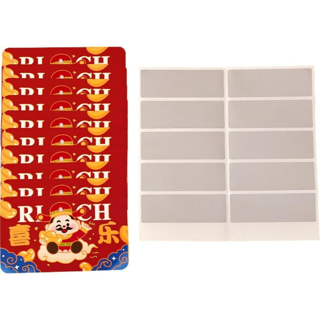 2026 New Year Wish Scratch Cards For Kids Cartoon Handwritten Scratch Off Game Diy Gift Prize