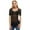 Black 2, variant on Imagenation Short Sleeve Mesh Sheer See Through Round Scoop Neck Top, Large, Black