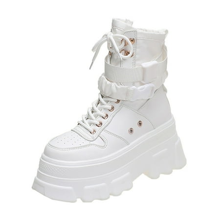 

jsaierl Women s High Gang Thick Soled Boots Shoes Short Boots Muffin Bottomed High Women s Boots