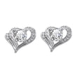 thumbnail image 1 of Fiudx Pendientes de Corazón de Cristal, Deslumbrantes Pendientes de Joyería de Moda, Brillantes Accesorios para El Día a Día, Perfectos para Fiestas o Aniversarios, Regalo para Novias o para Ti Misma, 1 of 2