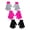 Grey / Fuschia / Black, variant on Berkshire Brand Girls 3-Piece Glove Set, One Size