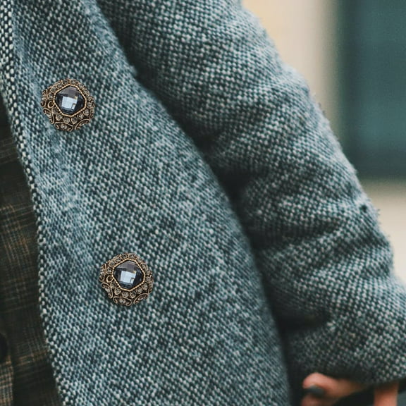 Raindrops 10Pcs Sewing Buttons with Rhinestone for Woolen Coat and Jacket in Multi Color