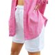 thumbnail image 3 of Txlixc Pantalones cortos casuales de verano para mujer, pantalones cortos de cintura alta con cordón de color sólido con bolsillos para niñas Txlixc Estilo de ocio, 3 of 5