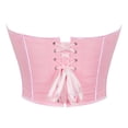 thumbnail image 4 of TEVEQ Corset Tops for Women Going Out Vintage Strapless Corset Crop Tube Top Bodyshaper Ladies' Pure Color Frosted Pattern Camisole Style Body Shaping Top Pink S, 4 of 8
