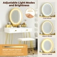 thumbnail image 4 of Giantex Vanity Table Set w/ 3-Color Lighted Mirror, Makeup DeskDressing Table for Home, 4 of 9