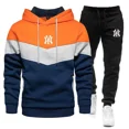 thumbnail image 4 of Nuevos conjuntos para hombre, Sudadera con capucha y pantalones con cremallera para primavera y otoño, chándal informal de 2 piezas, traje deportivo para correr y trotar de marca para hombre, 4 of 5