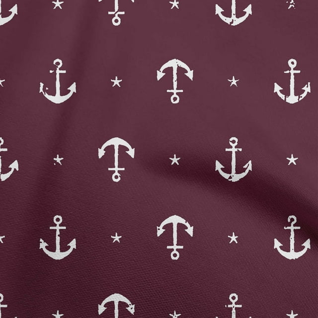 oneOone Georgette Viscose Wine Fabric Nautical Craft Projects Decor Fabric Printed By The Yard 42 Inch Wide