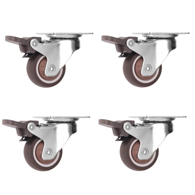 4Pcs Universal Swivel Casters Heavy Duty Furniture Wheel Castor Silent Trolley Wheels For Table Chair Sofa With Safety Brake ,Reliable