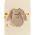 thumbnail image 5 of Baby Boy Girl Thanksgiving Outfit Letter Embroidered Knit Romper Long Sleeve Crew Neck Sweater Bodysuit Fall Winter Clothes 0-18M, 5 of 9