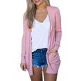 thumbnail image 1 of Womens Open Front Long Sleeve Cardigans Solid Color with 2 Pocket Sweater Coats Loose Outerwear, 1 of 5