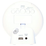 Westclox 5 White Electric Sunrise Simulator Alarm Clock with Digital LED Display and Dimmable Nightlight