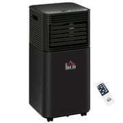 HOMCOM 8000 BTU Portable Air Conditioner with Remote, LED Display, 24H Timer, Black