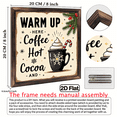 thumbnail image 3 of 2D Flat A 2D Flat Wooden Sign Measuring 8X8 Inches, Featuring a Farmhouse Christmas Theme with The Phrase 'Warm Up Here Coffee And Hot Cocoa' This Decorative Piece Is Ideal for Kitchens, Hot Cocoa, 3 of 9