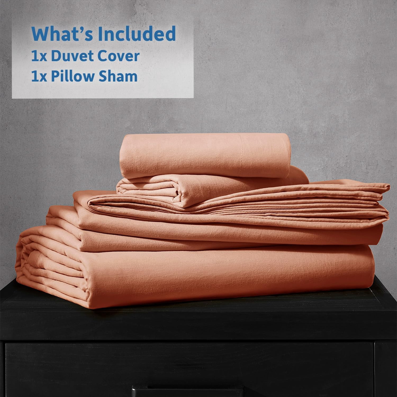 LammaLoe Duvet Cover Twin/Twin XL Size, Soft Prewashed 2-Piece Duvet Cover Bedding Set with 1 Pillow Sham, Rust