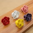 thumbnail image 3 of 1Pc Rose Knob, Ceramic Door Knob Flower Pattern Lovely Handle Pull Knobs Door Cupboard Locker for Kid's Room Drawer, Cabinet, Chest, Bin, Dresser, Cupboard with Screw, 3 of 8