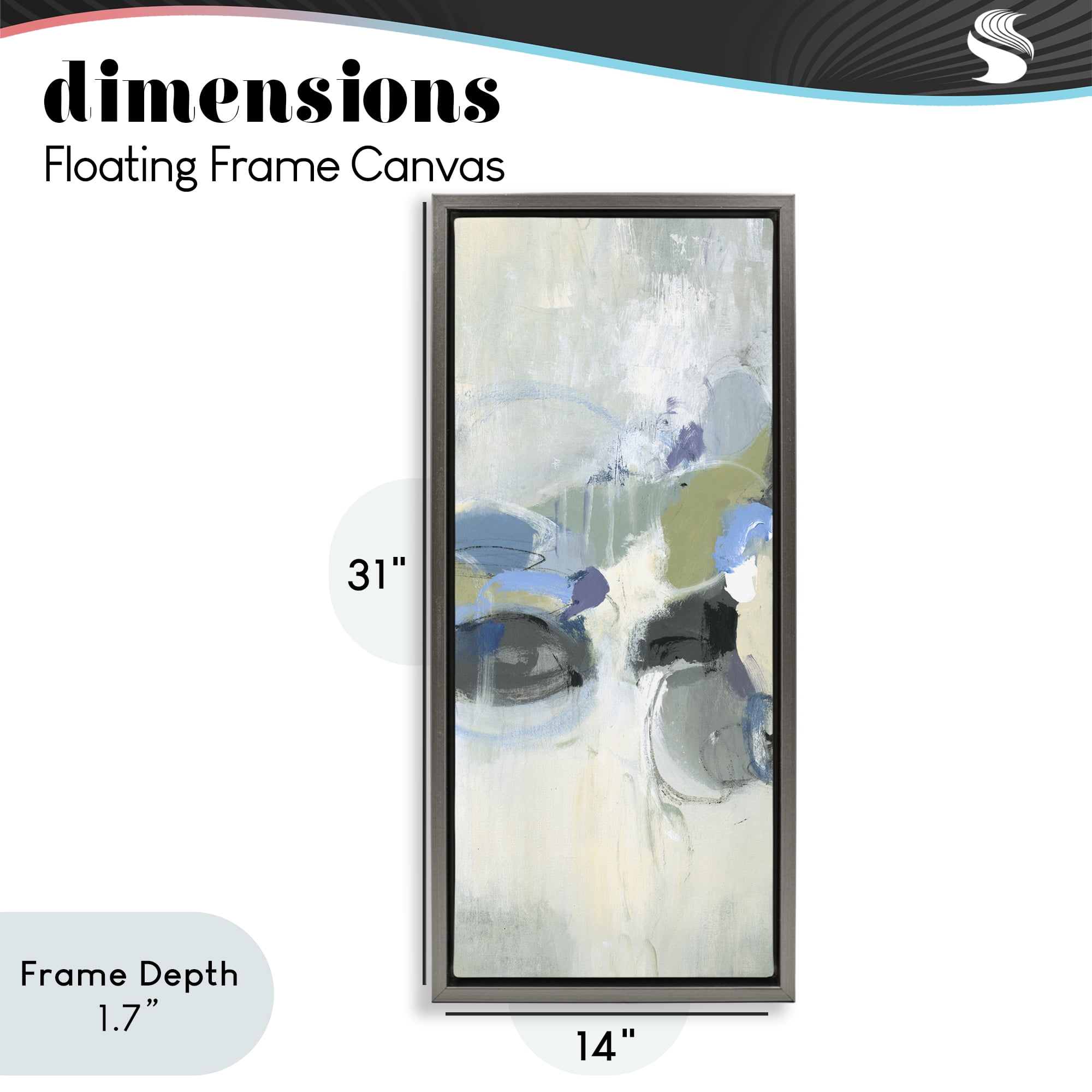 Stupell Industries Muted Circular Dapples Gray Framed Floater Canvas Wall Art, design by Lisa Ridgers