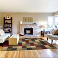 thumbnail image 2 of Ottomanson Living Room Area Rug 5' x 6'6" – Non-Slip Low Pile Carpet for Bedroom & Office, Checkered Multicolor, 2 of 8