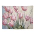 thumbnail image 5 of Fenyluxe Pink Flowers Print Tapestry Wall Hanging for Living Room Bedroom Dorm Home Decor Short Plush Fabric 50x40inch, 5 of 6
