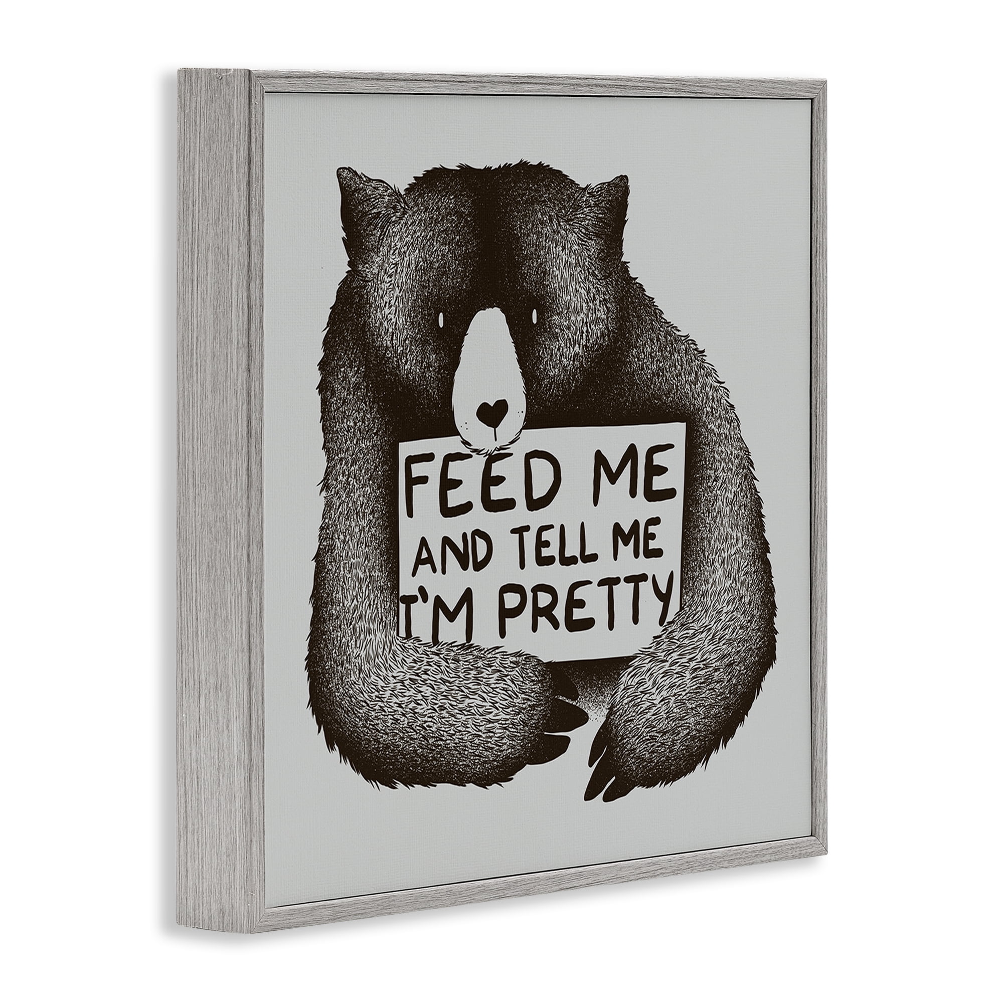 Stupell Industries Feed & Tell Me I'm Pretty Gray Framed Giclee Art, design by Tobe Fonseca