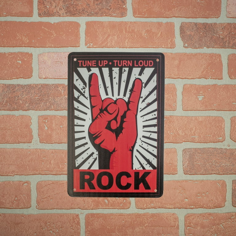 Metal Tune Up Turn Loud Rock Music Wall Sign Bedroom Man Cave Garage Bar Decor Metal Tune Up Turn Loud Rock Music Wall Sign Bedroom Man Cave Garage Bar Decor