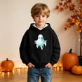 thumbnail image 6 of BRGZLK Toddler Boys Girls Halloween Sweatshirt Stylish Cute Pumpkin Ghost Long Sleeve Fleece Pullover Hoodies Crewneck Comfortable Shirt Tops with Pockets Black A 3-4 Years, 6 of 9