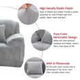 thumbnail image 4 of TOPCHANCES Thicken Velvet Sofa Covers, Stretch Plush Couch Covers, 4 Seater Sofa Slipcover, Elastic Furniture Protector with 1pc Free Pillowcase (Sliver Gray, 4 Seat Sofa Cover）, 4 of 15
