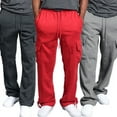 thumbnail image 4 of Babibeauty Men's Urban Straight Leg Jogger Heavy Weight Fleece Cargo Pocket Sweat Pants, 4 of 4