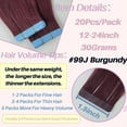 thumbnail image 3 of Extensiones de cabello humano Carleaty Burgundy con cinta adhesiva, 35 cm, 3 of 8