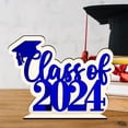 thumbnail image 4 of Minkissy 6Pcs Graduation Cap Decor Blue Wooden Congrats Grad Table Centerpiece for Desktop Decor and Parties, 4 of 8