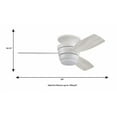 thumbnail image 5 of Harbor Breeze Mazon 44-in White with White/Driftwood Blades Integrated LED Indoor Flush Mount Ceiling Fan with Light and Remote (3-Blade), 5 of 5
