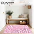 thumbnail image 3 of ODIKA 8'x10' Machine Washable Non-Slip Area Rug, Refined Shearling Inspired Ripple Design with Subtle Feathered Edges and Flow High Traffic Rug, Pink, 504182, 3 of 7