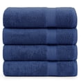thumbnail image 1 of Juego de toallas de baño LANE LINEN 100% algodón, paquete de 4 unidades, 35 x 66 cm, azul marino, 1 of 9