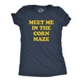 thumbnail image 1 of Womens Meet Me In The Corn Maze T Shirt Funny Halloween Fall Season Lovers Tee for Ladies (Heather Navy - CORN) - XXL, 1 of 3