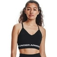 thumbnail image 1 of Top deportivo sin costuras Under Armour de soporte bajo, largo, negro y gris, 1 of 5