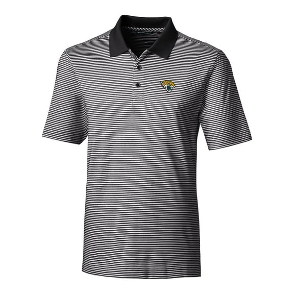 Men's Cutter & Buck Black Jacksonville Jaguars Big & Tall Forge Tonal Stripe Polo