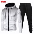 thumbnail image 3 of Chándales de otoño e invierno para hombre, conjunto de chaqueta y pantalones de jogging con cremallera de puntos redondos informales a la moda, sudadera con capucha para uso diario, ropa de calle, 3 of 3