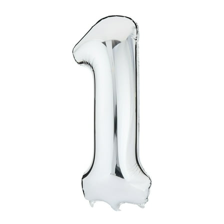 34" Silver Number 1 Foil Balloon, by Way To Celebrate