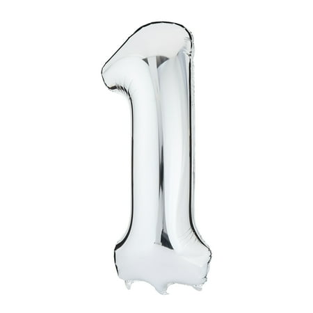 34 Silver Number 1 Foil Balloon by Way To Celebrate 34 Silver Number 1 Foil Balloon by Way To Celebrate