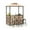 Brown, variant on YYAo 3-Piece Patio Bar Set Grill Gazebo & 2 Bar Stools with Tempered Glass Bar Table-Brown