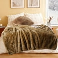 thumbnail image 5 of Battilo Golden Faux Fur Blanket,Thick Fur Throw Blanket,Fuzzy Warm Fluffy Sofa Blanket,50"x60", 5 of 9