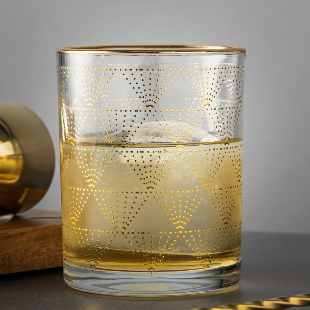 Thyme & Table 11 fl oz Diamond Print Whiskey Rocks Glass