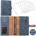 thumbnail image 4 of BE-TOOL PU A6 Notebook Binder Inner Paper Cover with Zipper Bags Personal Planner Filler Paper Denim Blue, 4 of 9